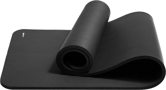 1/2 Inch Extra Thick Exercise Yoga Mat with Carrying Strap, Cushioned Support, for Fitness and Gym Workouts